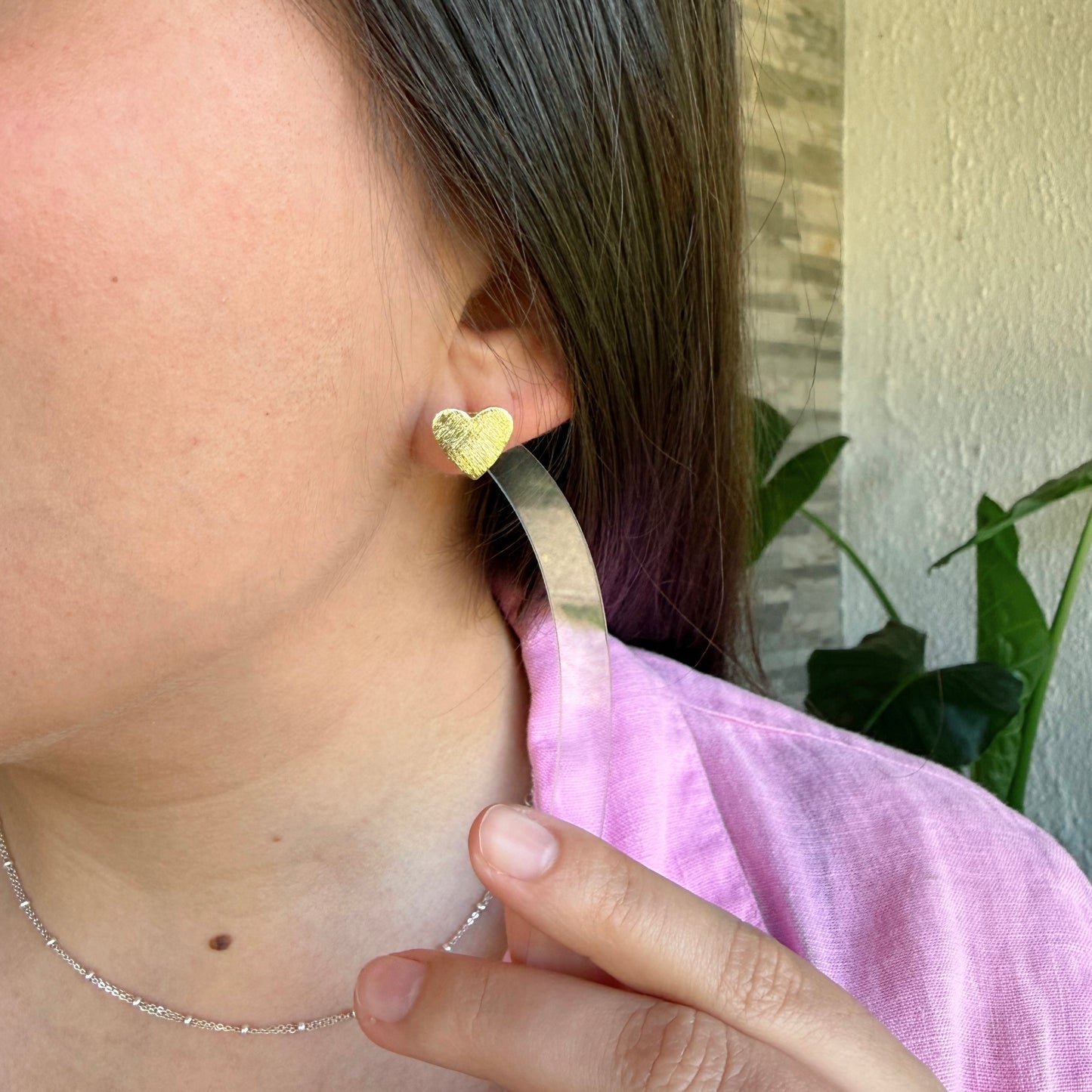 Aros Corazón Satinado