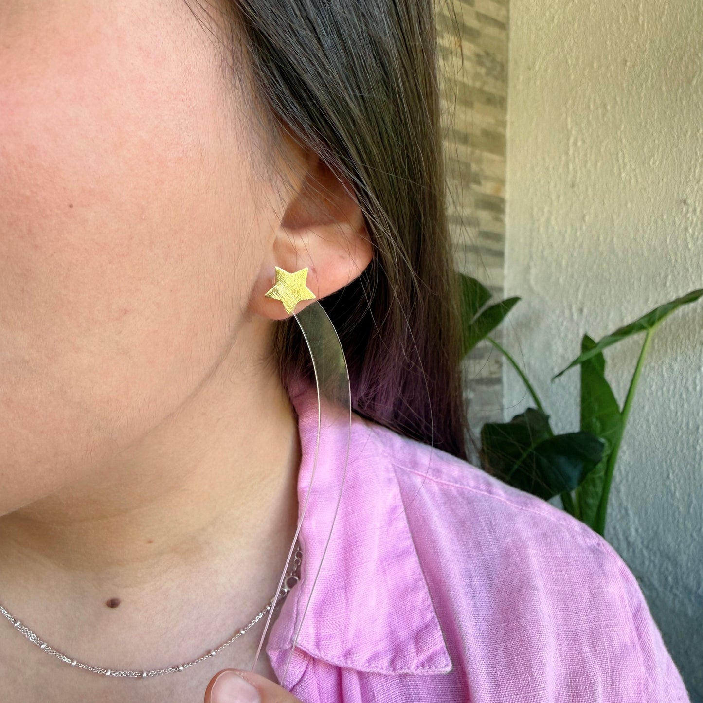 Aros Estrellas Satinadas