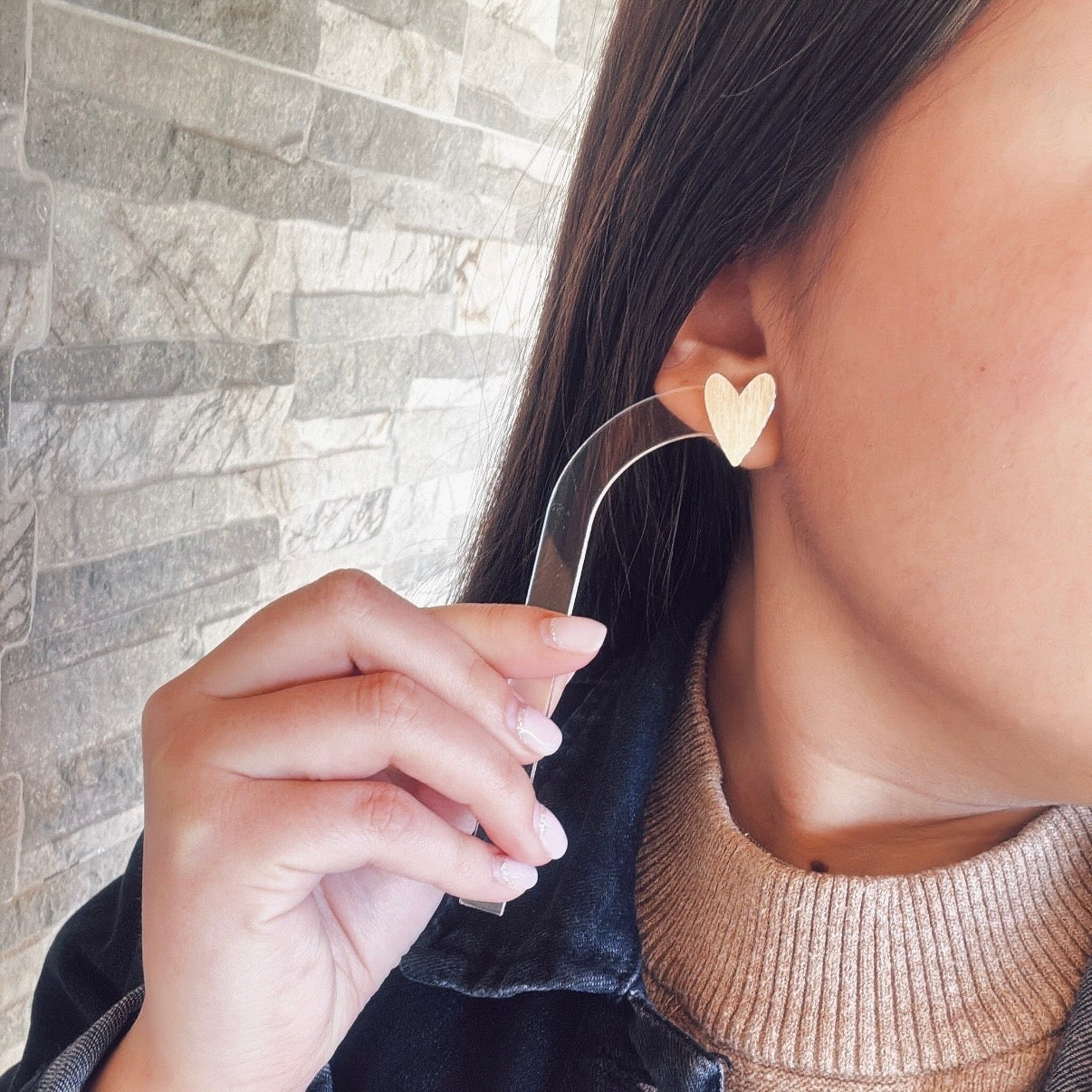 Aros Corazón Satinado