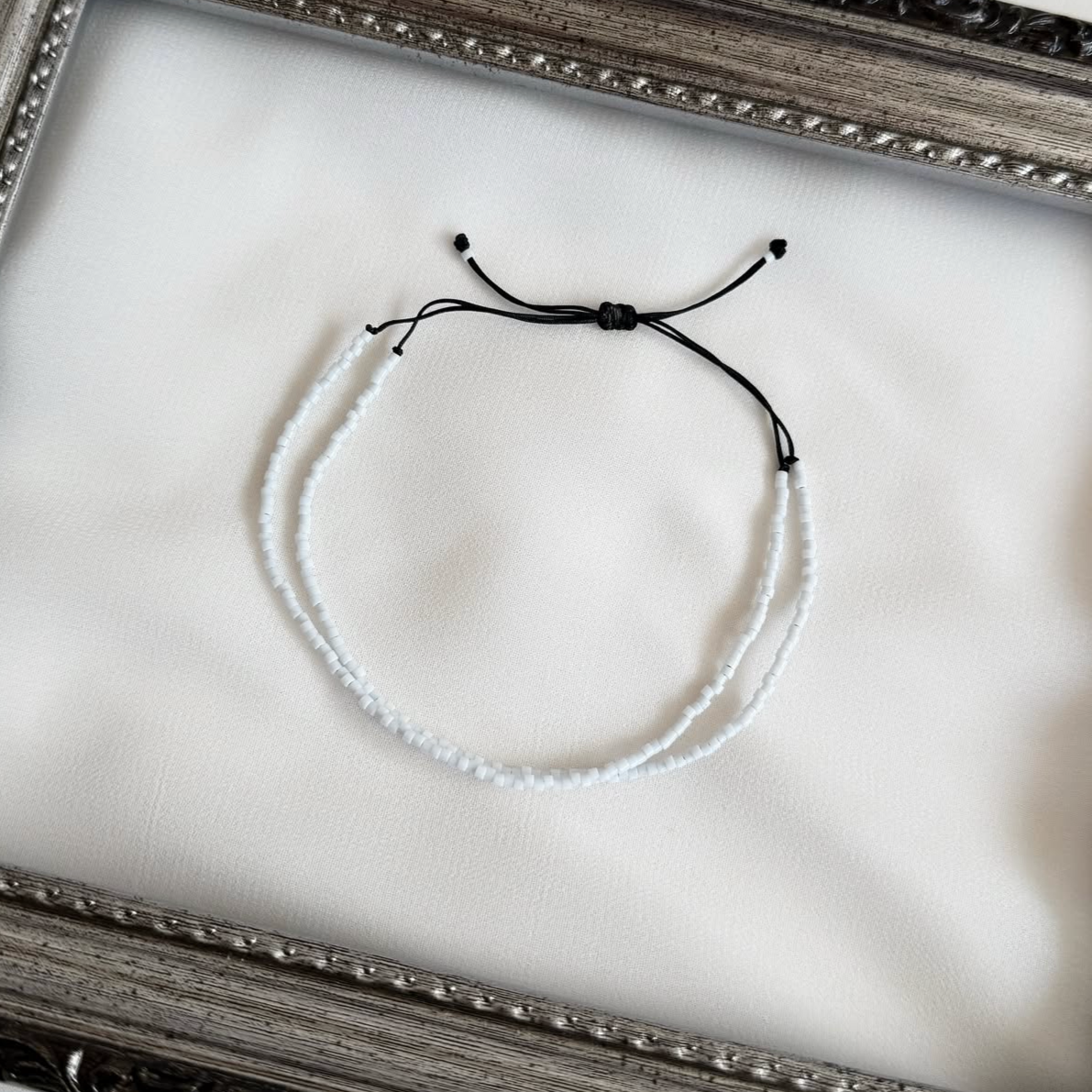 Pulsera Ajustable Miyuki Delica - Blanco