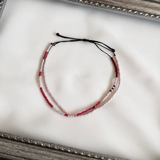 Pulsera Ajustable Miyuki Delica - Tonos Rosas