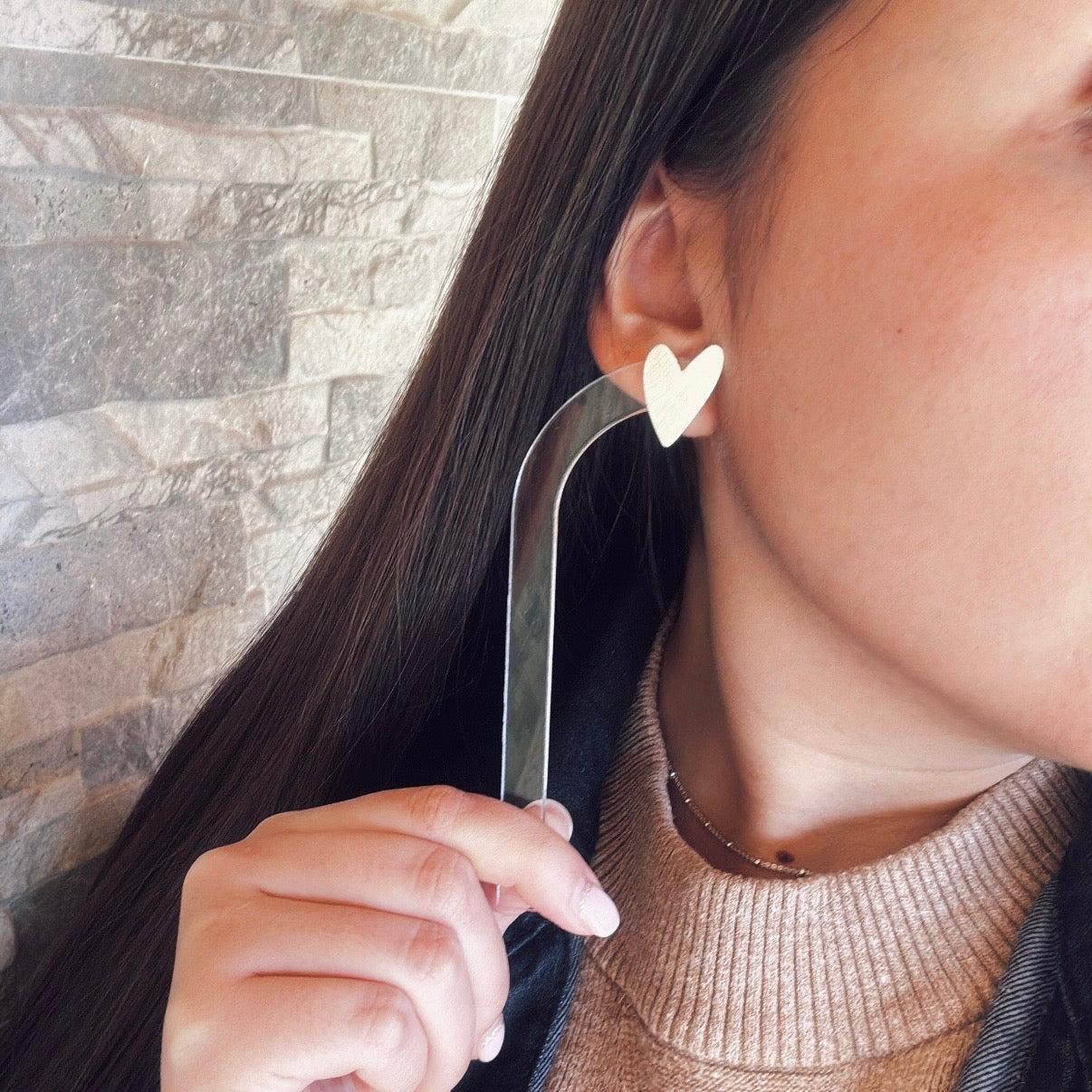 Aros Corazón Satinado