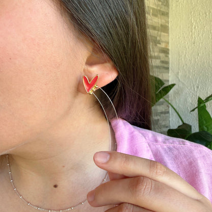 Aros Corazón Esmaltado