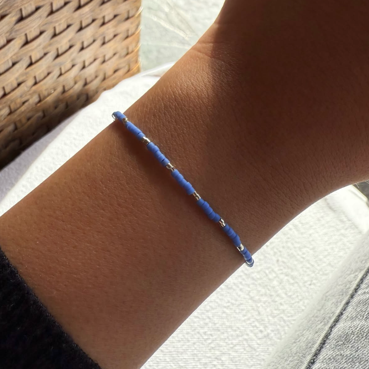 Pulsera con Broche Miyuki Delica - Azul