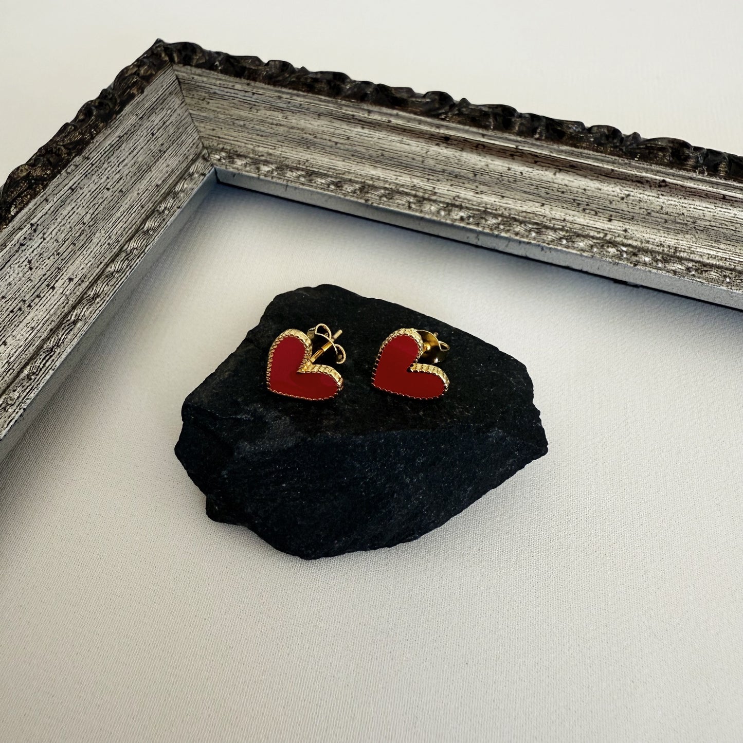 Aros Corazón Esmaltado