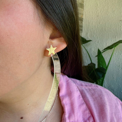 Aros Estrellas Satinadas