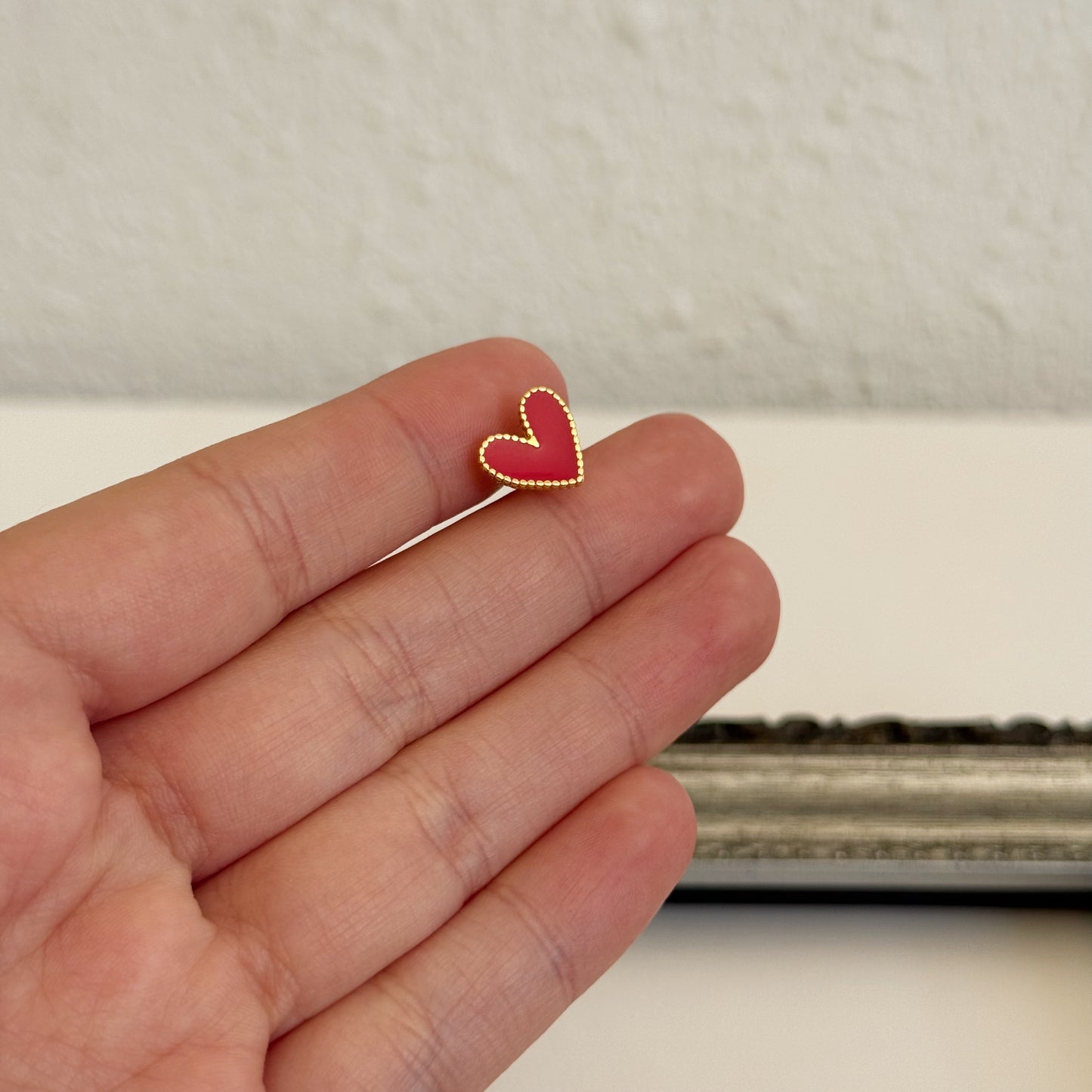 Aros Corazón Esmaltado