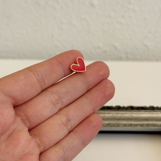 Aros Corazón Esmaltado