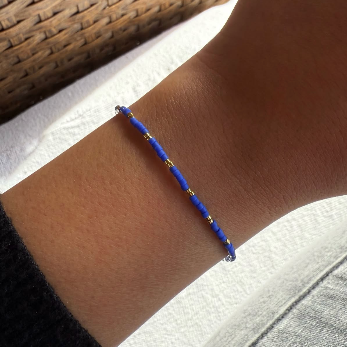Pulsera con Broche Miyuki Delica - Azul