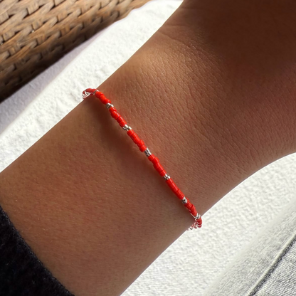 Pulsera con Broche Miyuki Delica - Rojo