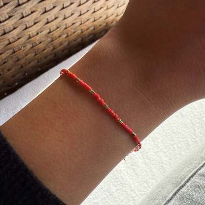 Pulsera con Broche Miyuki Delica - Coral