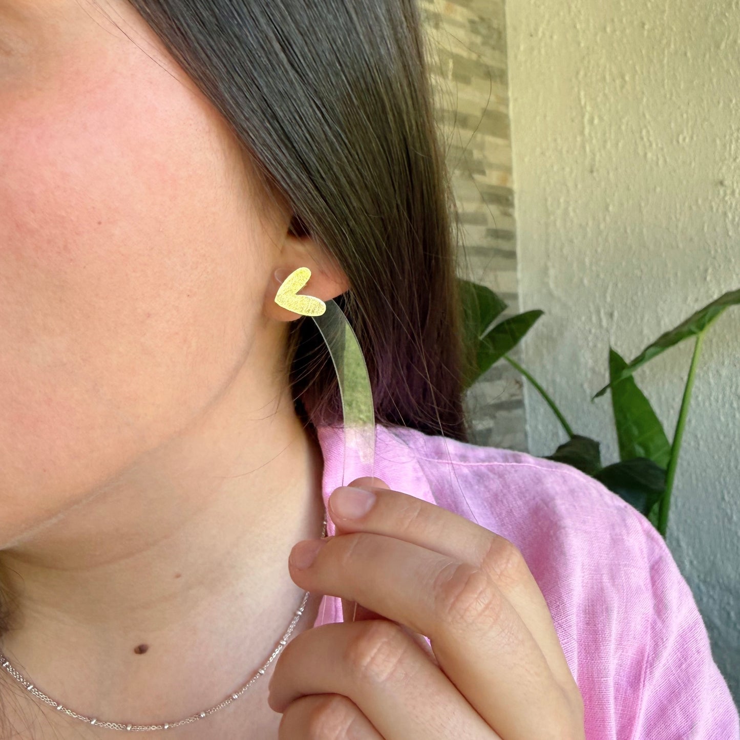 Aros Corazón Satinado