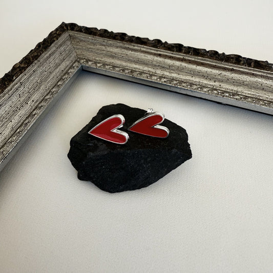 Aros Corazón Esmaltado