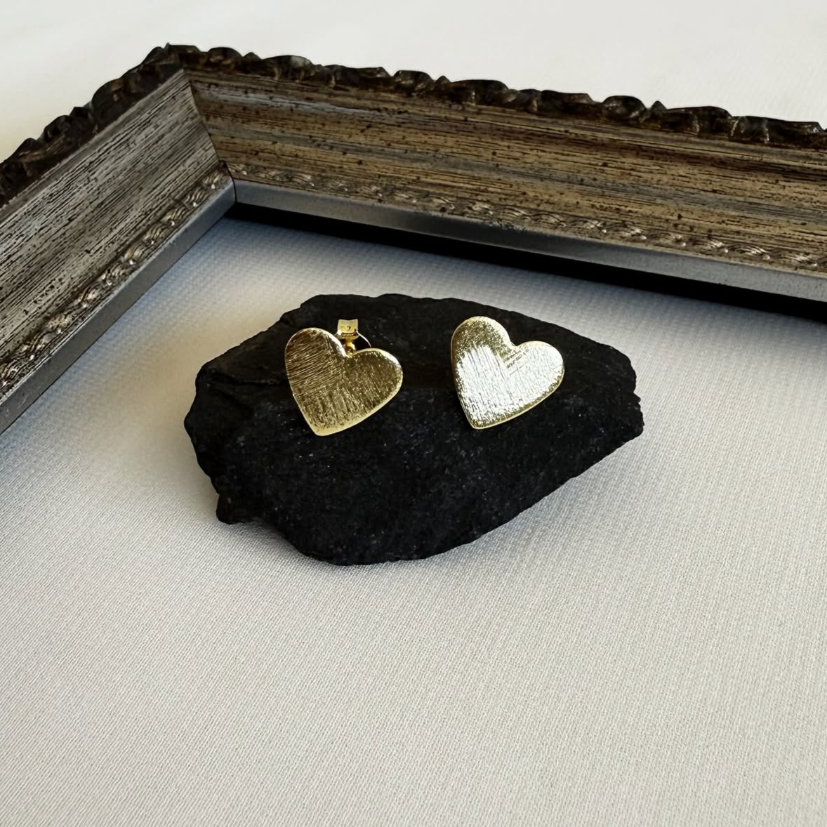 Aros Corazón Satinado