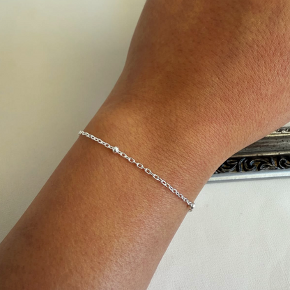 Pulsera Tradicional con Esferas Achatadas