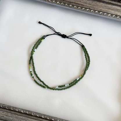 Pulsera Ajustable Miyuki Delica - Verde