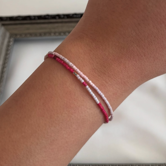 Pulsera Ajustable Miyuki Delica - Tonos Rosas