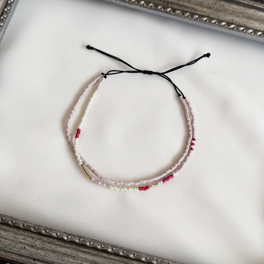 Pulsera Ajustable Miyuki Delica - Tonos Rosas