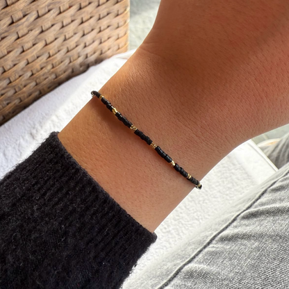 Pulsera con Broche Miyuki Delica - Negro