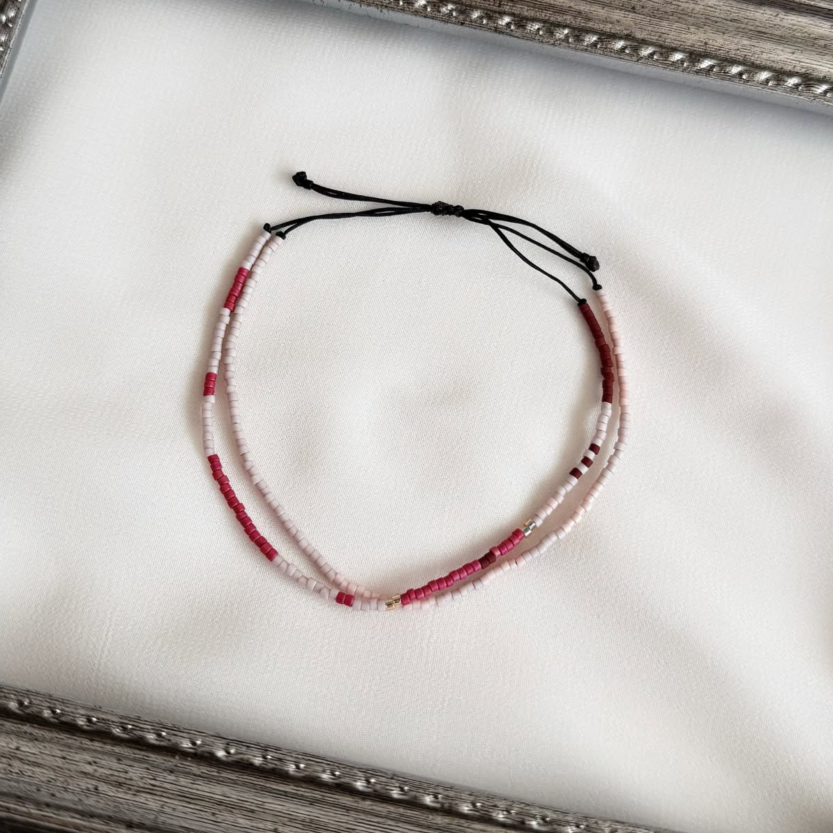 Pulsera Ajustable Miyuki Delica - Tonos Rosas