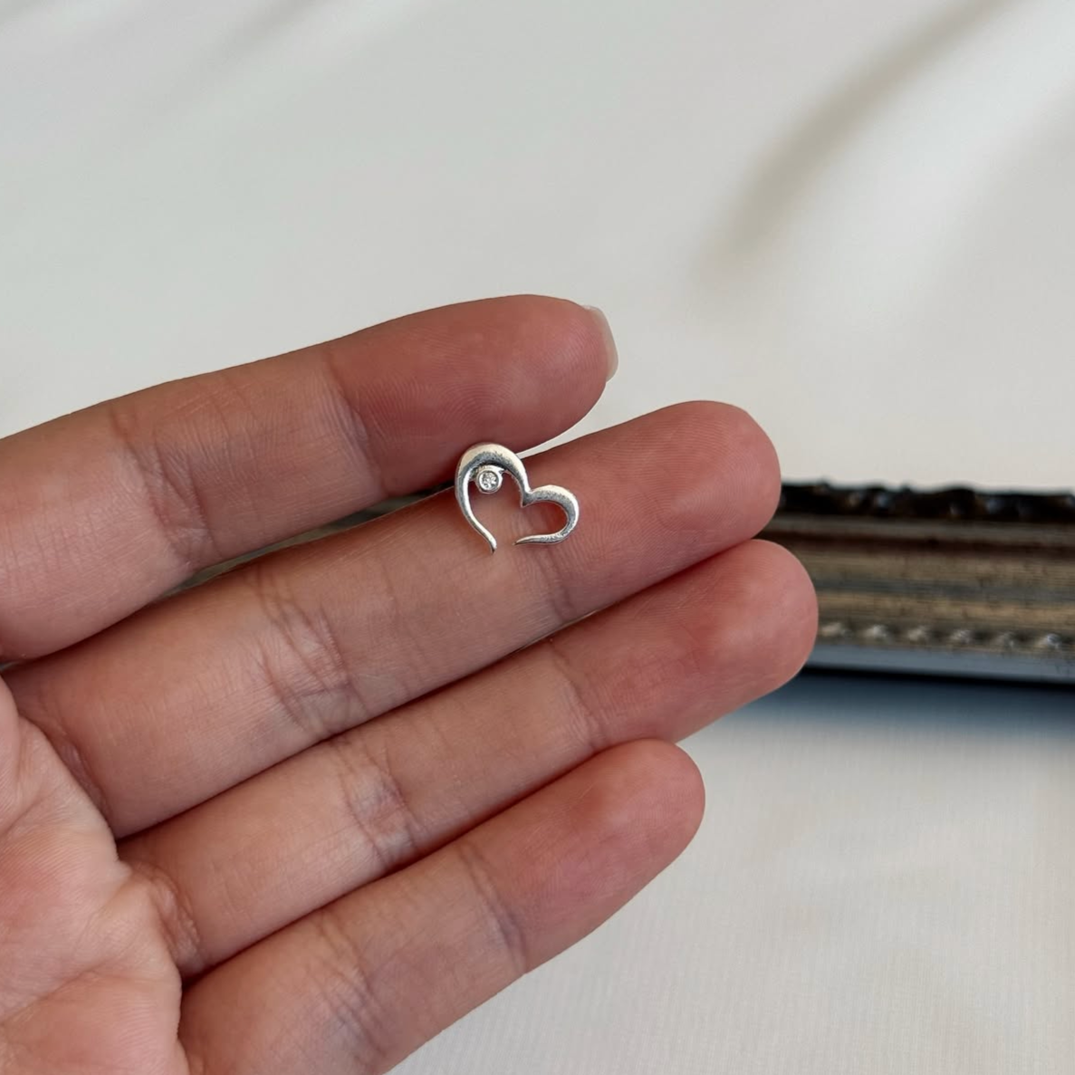 Aros Corazón Circón