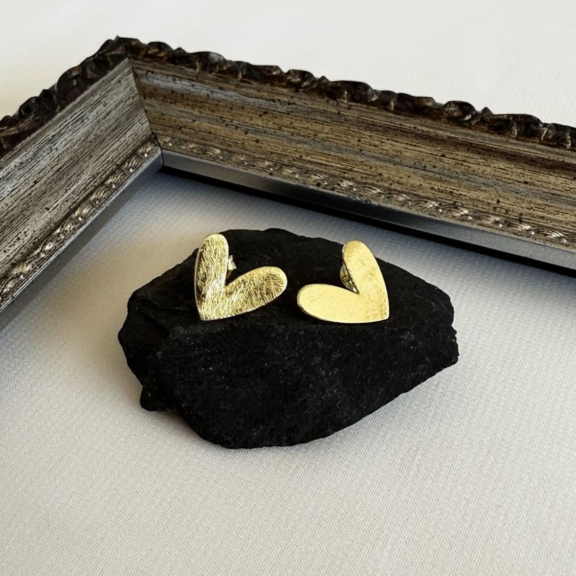 Aros Corazón Satinado