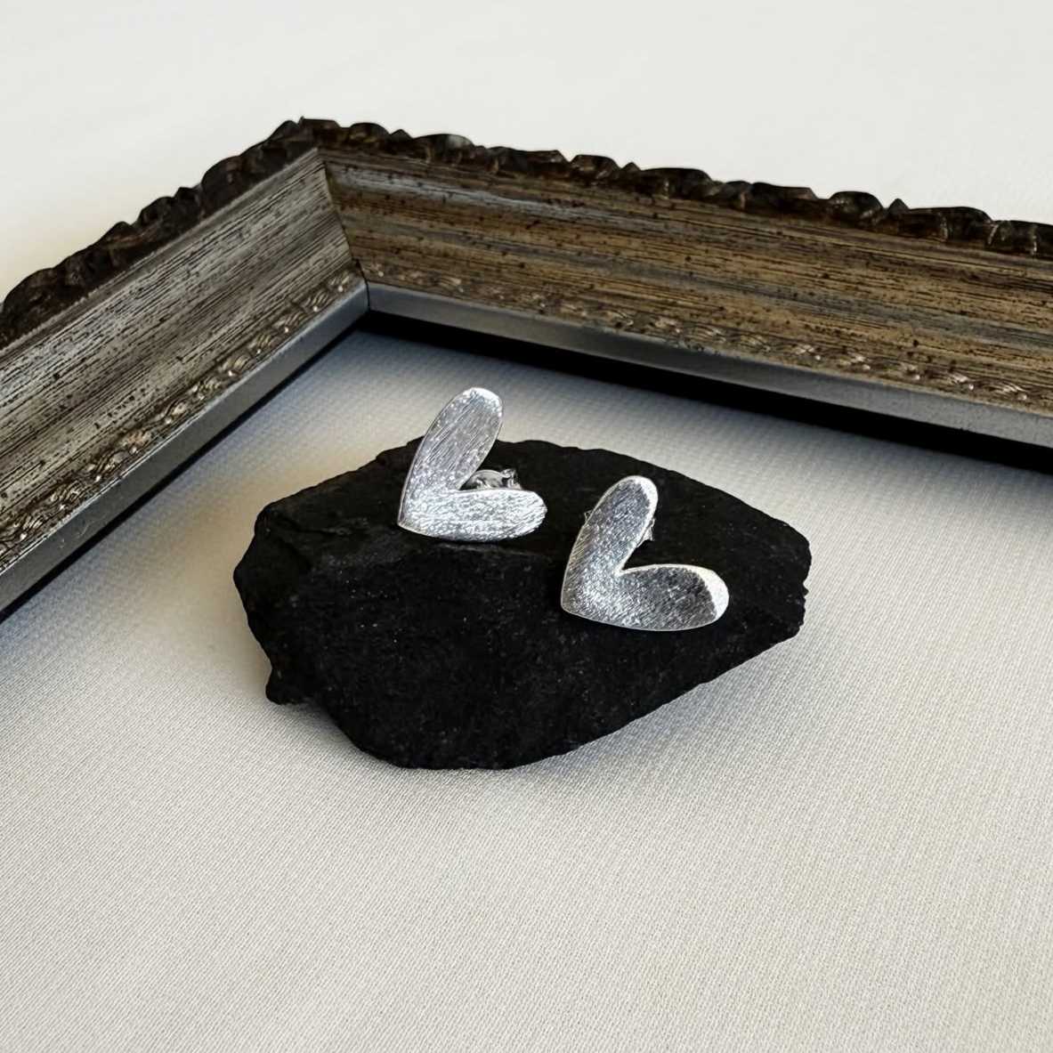 Aros Corazón Satinado