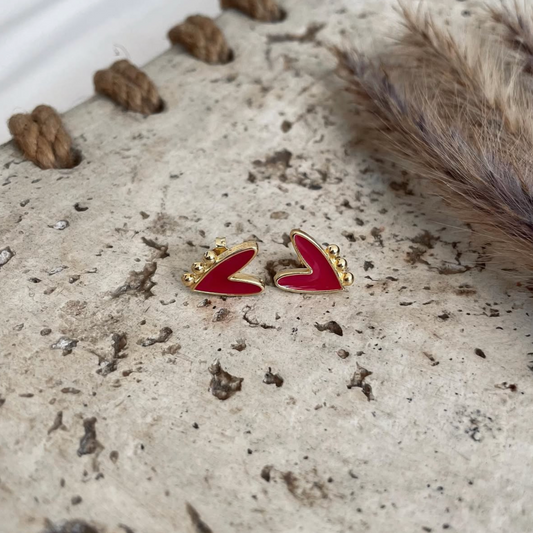 Aros Corazón Esmaltado