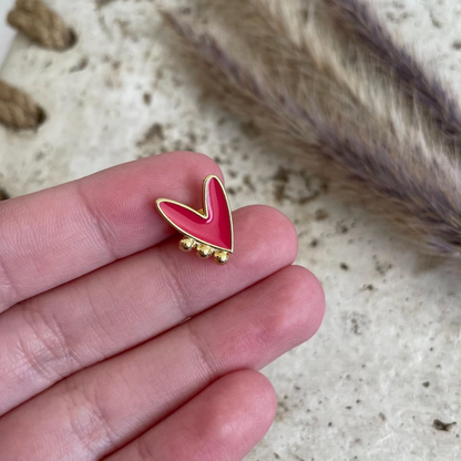 Aros Corazón Esmaltado